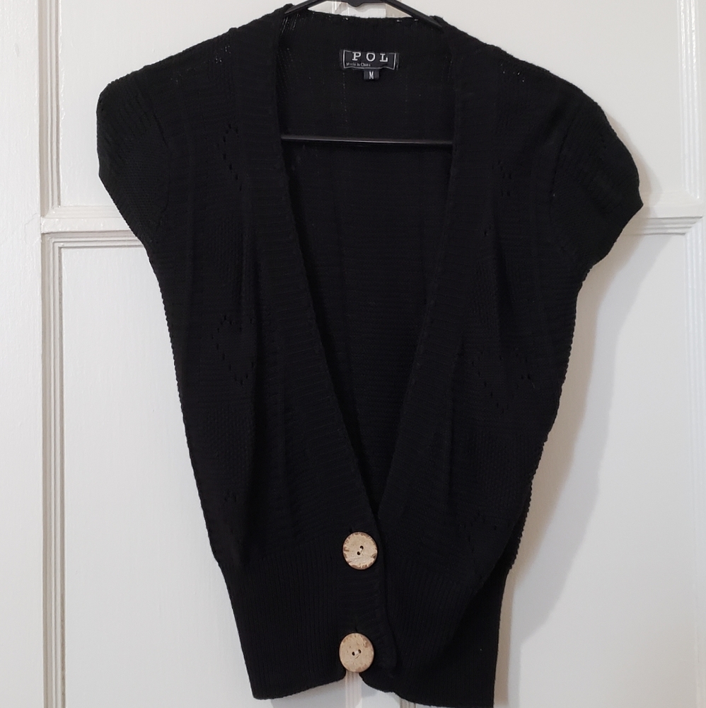POL Cropped Heart Detail Sweater